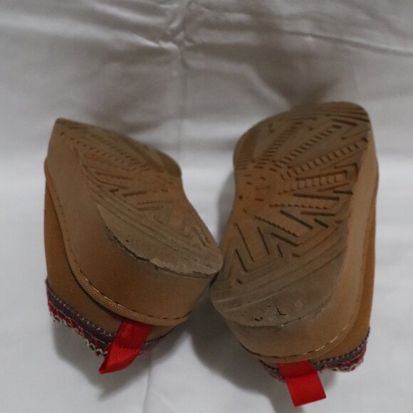 Womens Tan Sz 40 Slip On Suede Ankle Platform Comfy Indoor Short Slippers - Picture 7 of 8